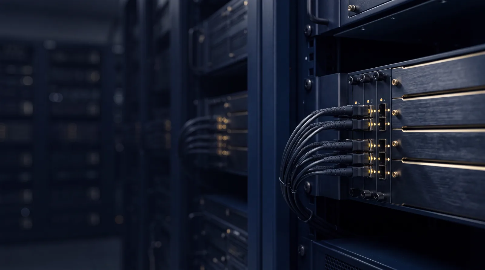 Rack hardware craftsmanship — networking detail