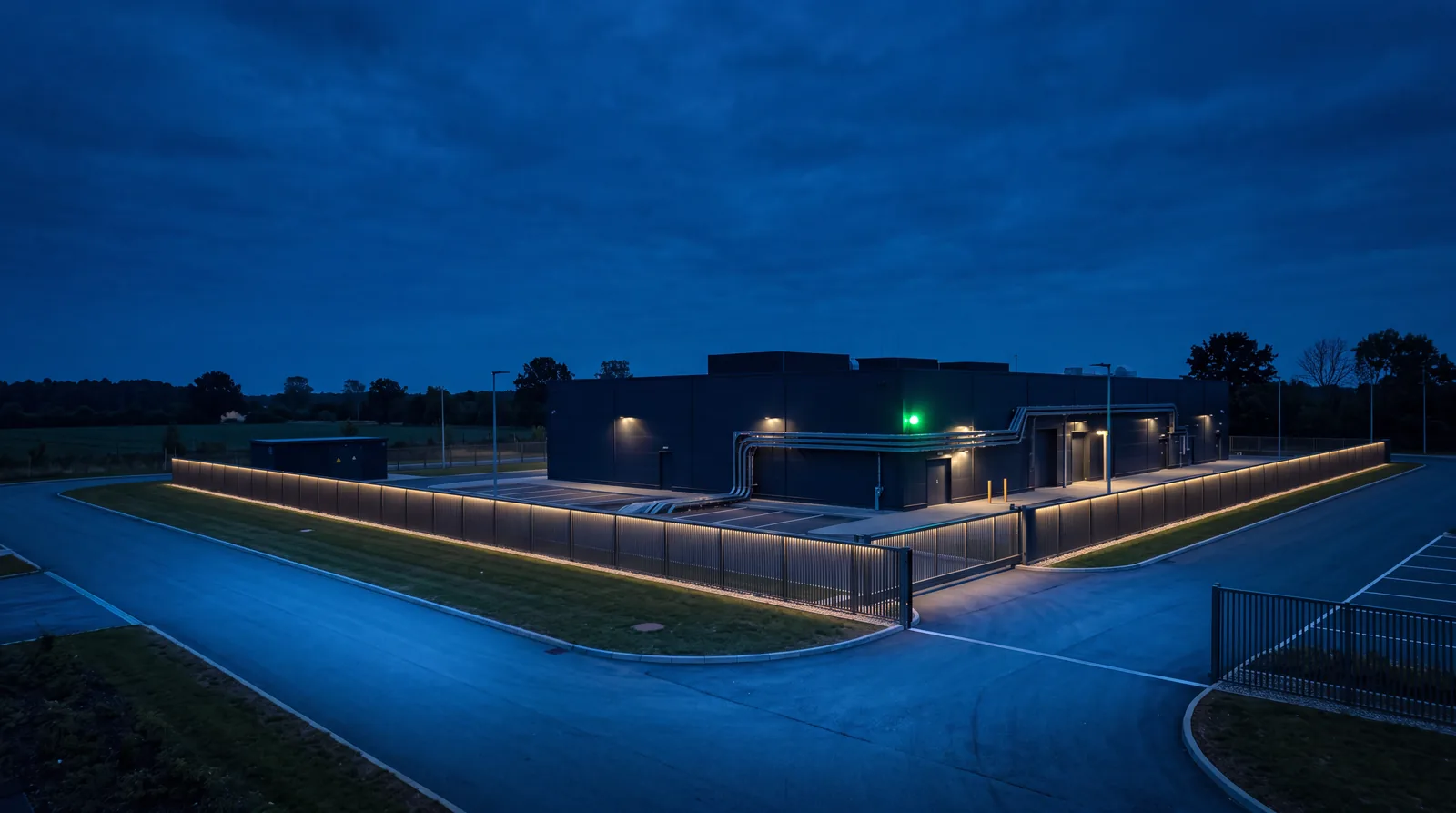 Secured facility perimeter and access gate