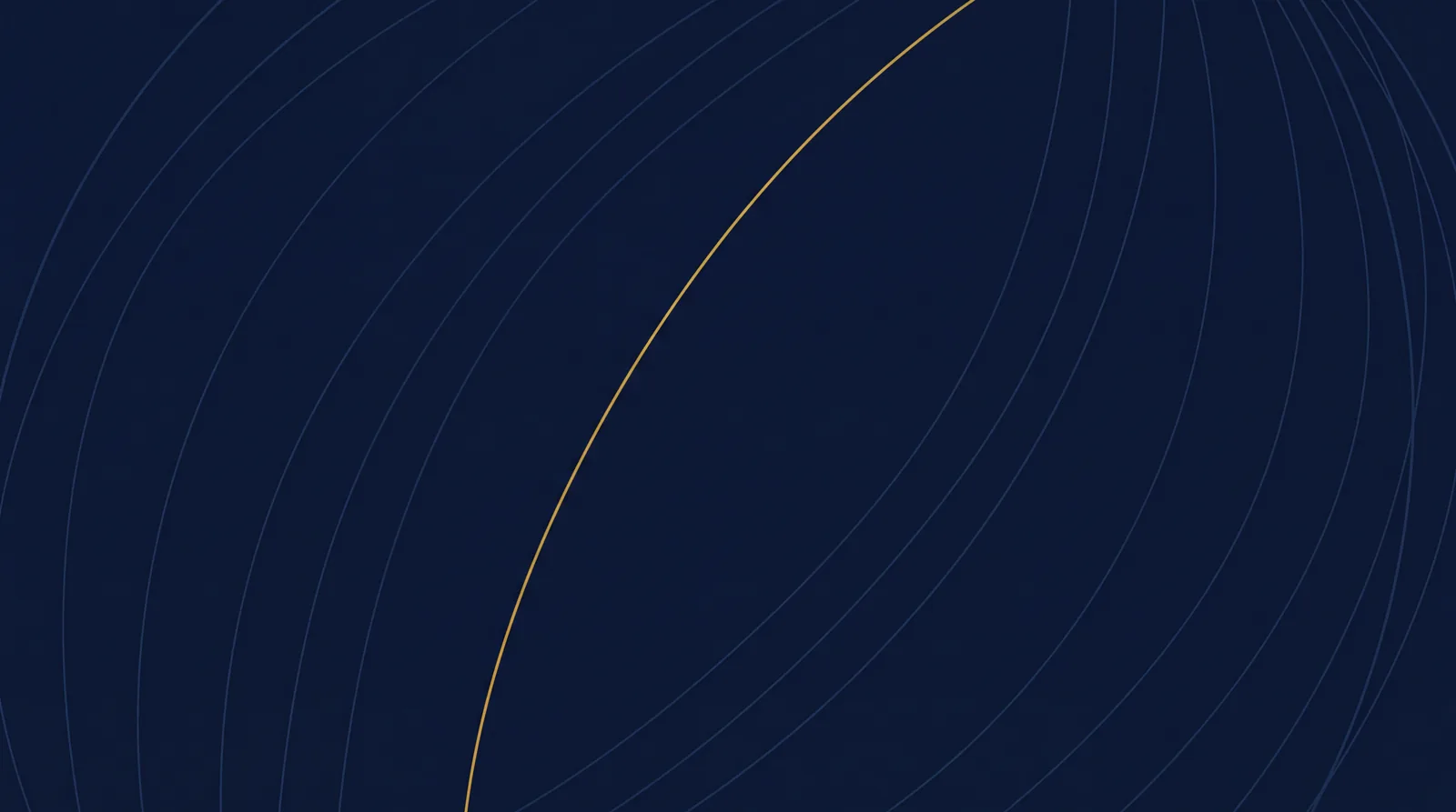 Concentric meridian arcs with single gold arc on navy