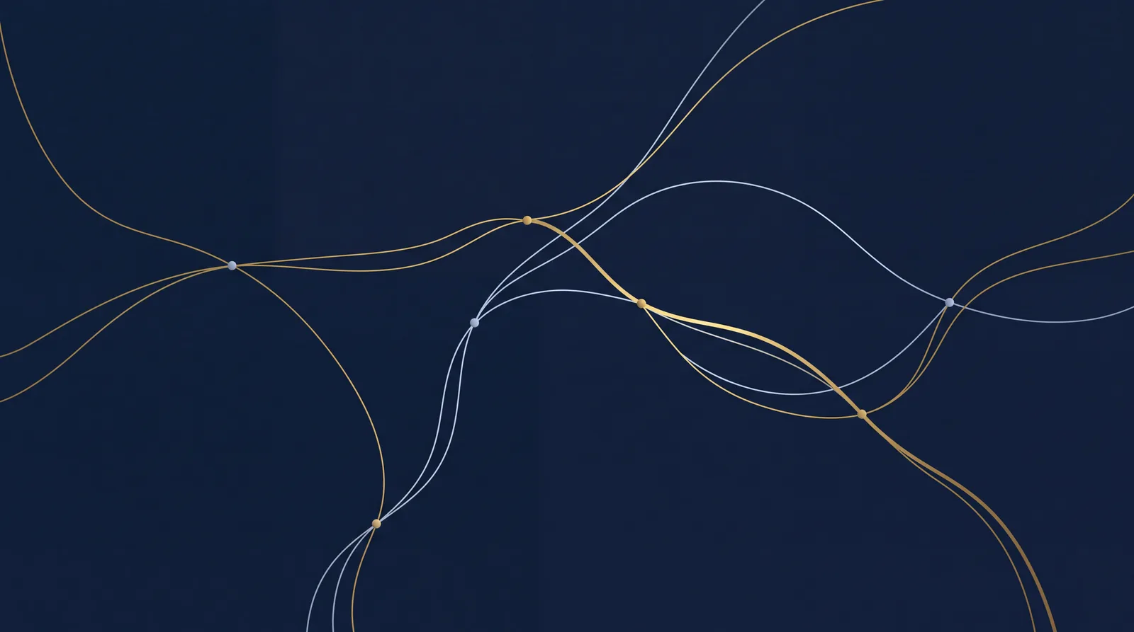 Converging gold and navy fiber route map
