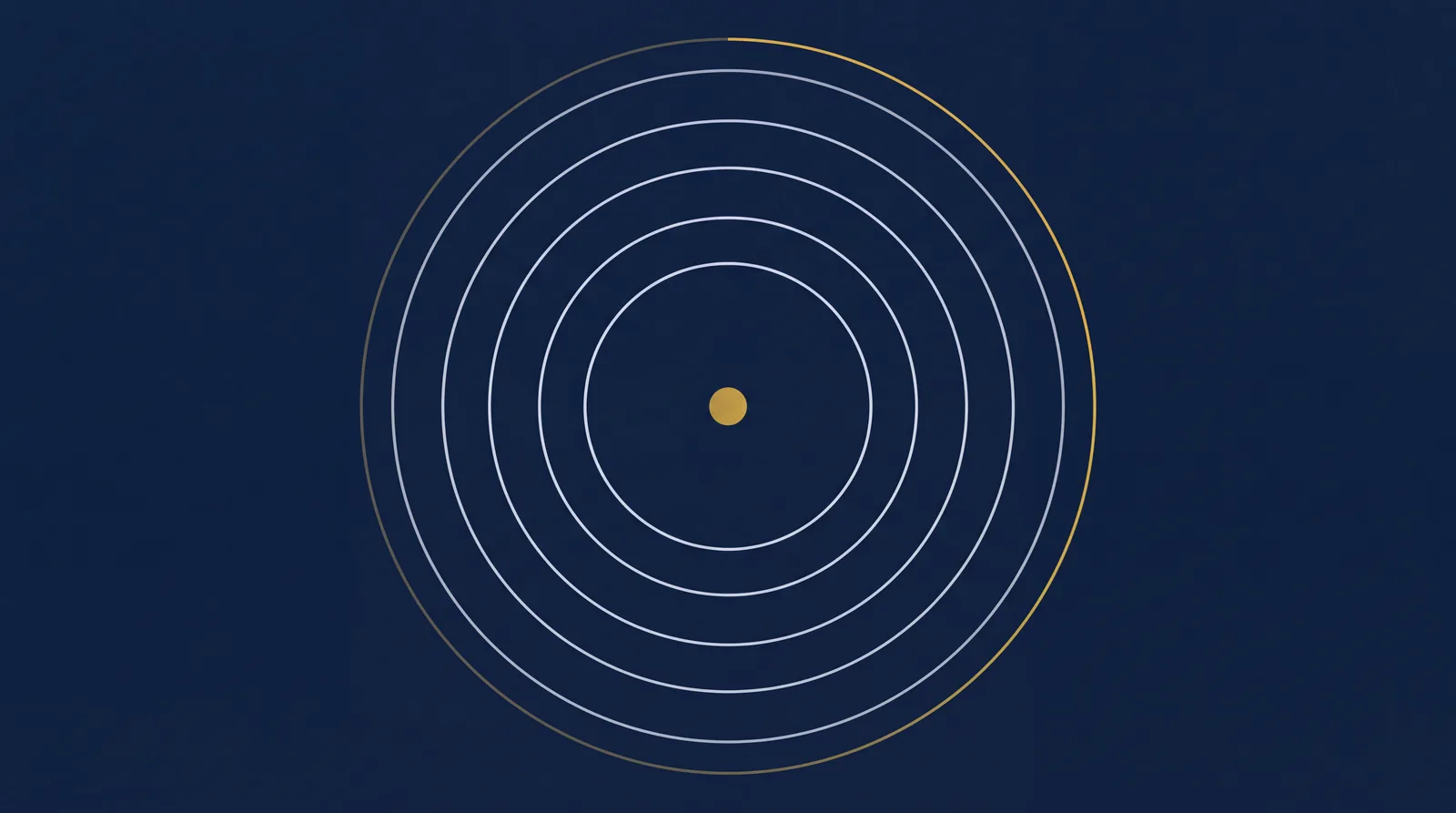 Concentric navy rings with a single gold node